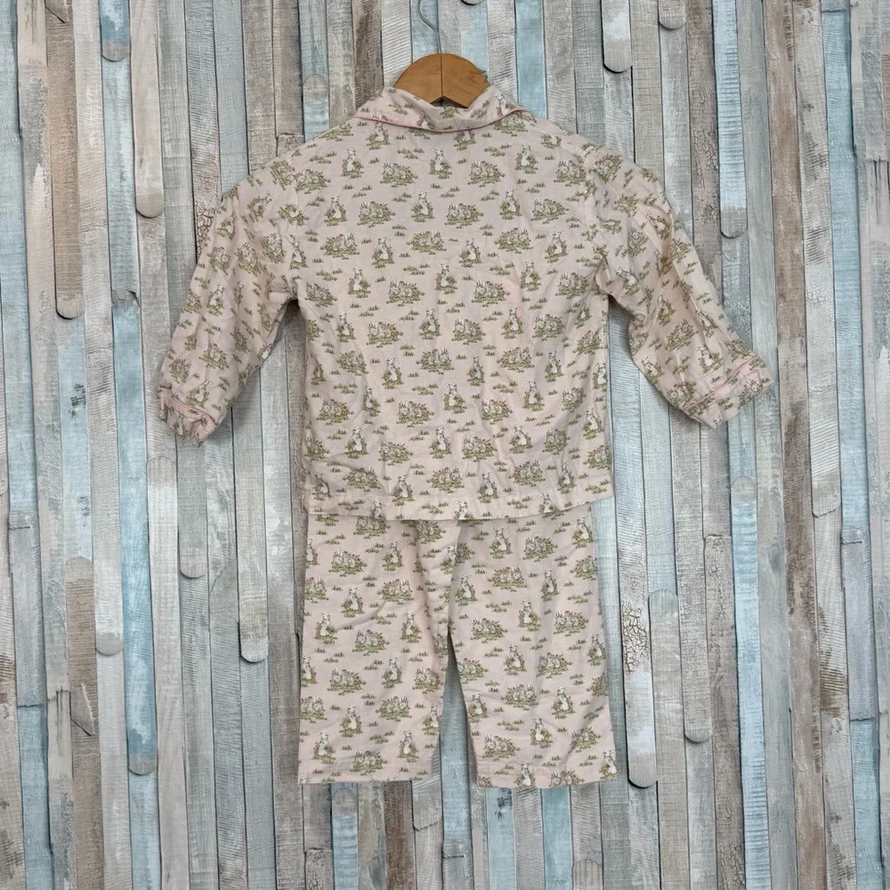 Trotters London 4 5 Pastel Pink Beatrice Bunny Cotton Pajama Sleep‎ Set Easter